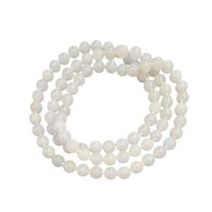 Light Lavender Grayish Jadeite Jade Bead Necklace